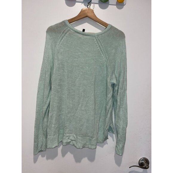 Eileen Fisher Linen XL Light Green Knit Sweater Relaxed Fit Breathable Fabric W - Picture 4 of 8
